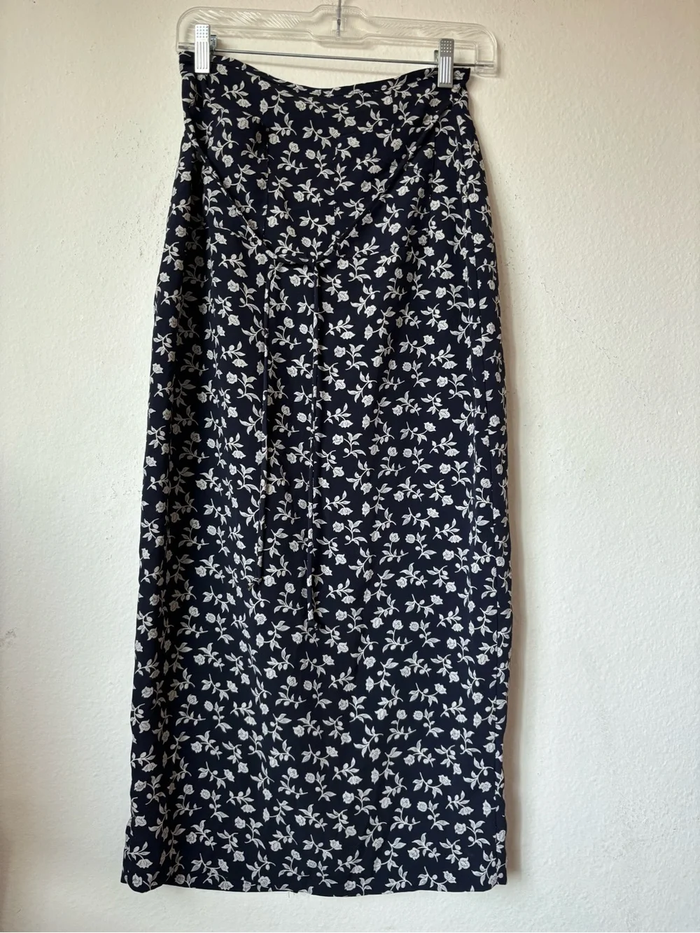 Vintage Summer Floral Blue Maxi Skirt